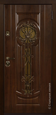 Дверь Афины цвет дуб темный/дуб темный 880х2060 мм